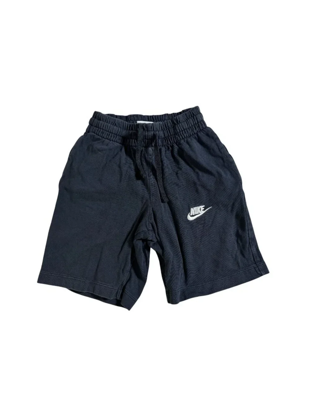 Nike Boys Black Athletic Shorts Kids XS Cotton Logo Embroidered Elastic Waist Dr